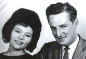 George Henry Roberts Jr with his wife Taeko Furukawa Roberts in November 1964 one month after they married